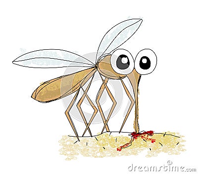 Mosquito, hand drawing Vector Illustration