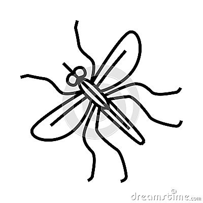 Mosquito hand drawn. Blood sucking insect Vector Illustration