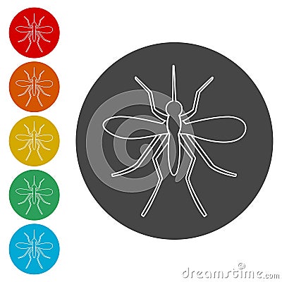 Mosquito icons set Vector Illustration