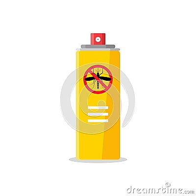 Mosquito insect reppelent bottle icon. Bug and mosquito reppelent spray aerosol prevention Vector Illustration