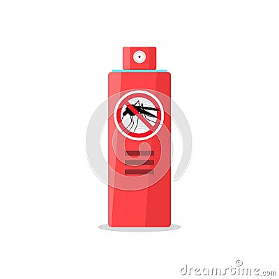 Mosquito insect reppelent bottle icon. Bug and mosquito reppelent spray aerosol prevention Vector Illustration