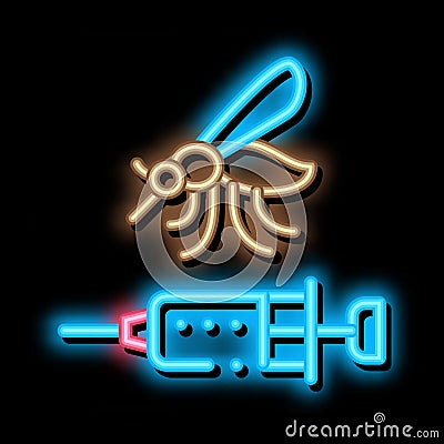 Mosquito Skull neon glow icon illustration Cartoon Illustration