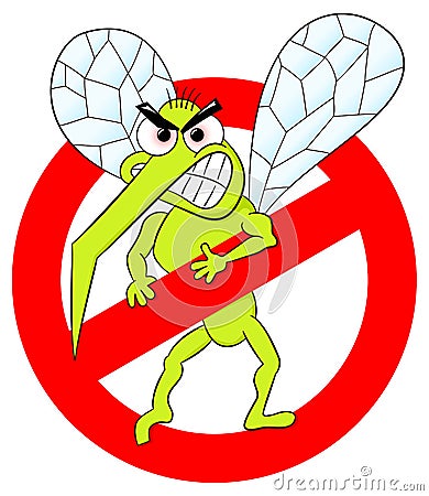 Mosquito warning sign Vector Illustration