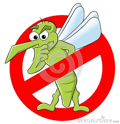 Mosquito warning sign Vector Illustration