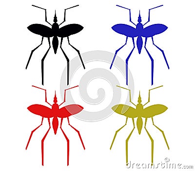 Mosquitoes illustrated Stock Photo