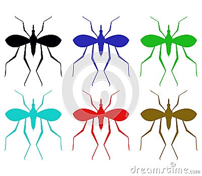 Mosquitoes illustrated Stock Photo