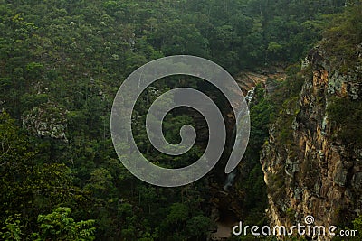 Mosquitos Waterfall in Chapada Diamantina Editorial Stock Photo