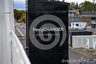 FerryCharger Electric charger for ferry.. Editorial Stock Photo