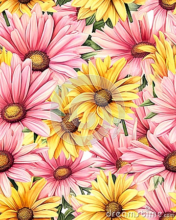 The Most Amazing Painted Closeup Flowers Stock Photo