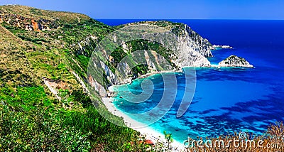 Most beautiful beaches of Greece series - Petani in Kefalonia, I Stock Photo