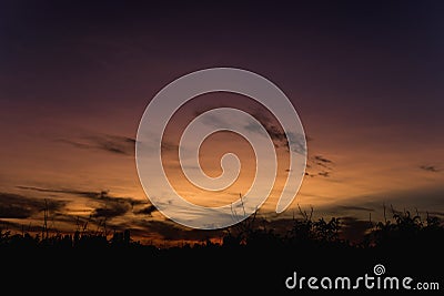 Most beautiful colorful sunset or sunrise sky with dramatic clouds Stock Photo