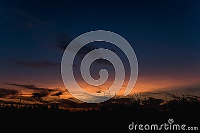 Most beautiful colorful sunset or sunrise sky with dramatic clouds Stock Photo