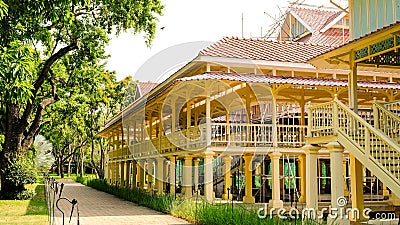 The most beautiful Marukhathaiyawan Palace Mrigadayavan Palace located on Hua Hin, Phetchaburi, Thailand. Stock Photo