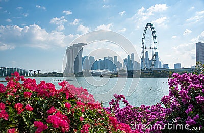 The most beautiful Viewpoint sunset in Singapore city Stock Photo