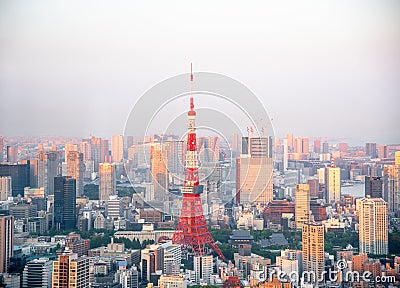 The most beautiful Viewpoint Tokyo tower in tokyo city ,japan Editorial Stock Photo