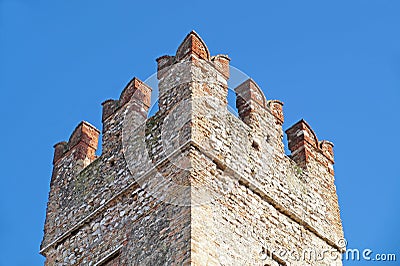 The most famous romanesque cathedral with the medieval tower detail Stock Photo