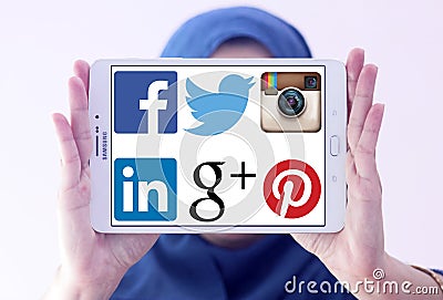 social media networks logos icons Editorial Stock Photo