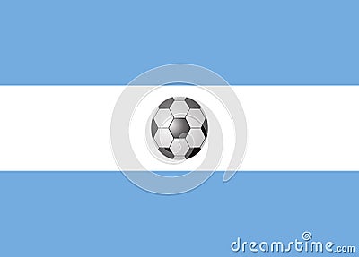 Argentina Flag with Soccer Ball Stock Photo