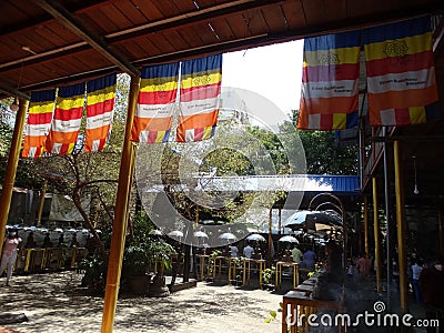 Interior of Gangaramaya Temple, Colombo, Sri Lanka Editorial Stock Photo