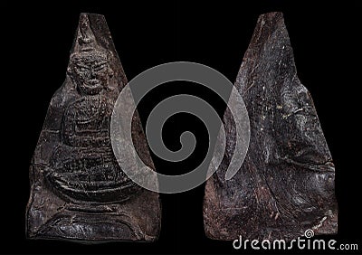 The most famous of Thai & Laos amulets Phra Wan Champasak Stock Photo