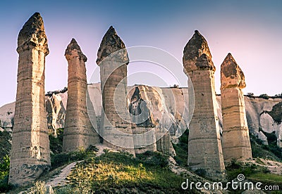 The most famous valley in Turkey called Love Valley natural background Stock Photo