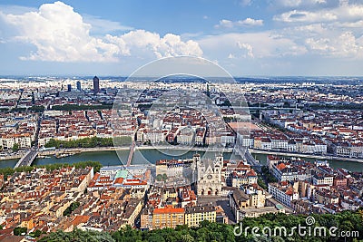 The most famous view of Lyon Stock Photo