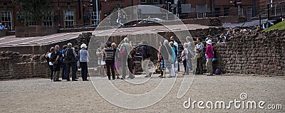 The most important Roman feature is the amphitheatre just outside the walls which is undergoing archaeological investigation Editorial Stock Photo