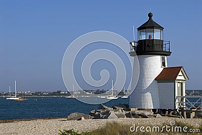 Most Popular Lighthouse on Nantucket Island Stock Photo