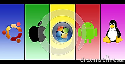 Most popular operating systems Editorial Stock Photo