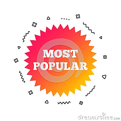 Most popular sign icon. Bestseller symbol. Vector Vector Illustration