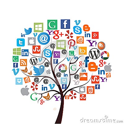 Most popular social media/web icons Editorial Stock Photo