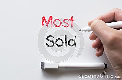 Most sold written on whiteboard Stock Photo