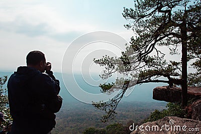 Most tourists usually prefer to take Sak cliffs of Signature Kradueng is here Editorial Stock Photo