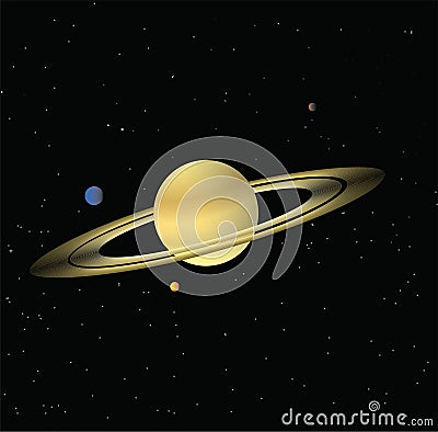 The Most View of Saturn Planet Vector Illustration