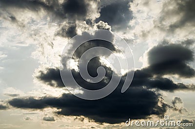 The most wonderful black and white clouds in the sky Stock Photo