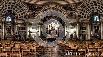 Mosta Dome Nave HDR Editorial Stock Photo