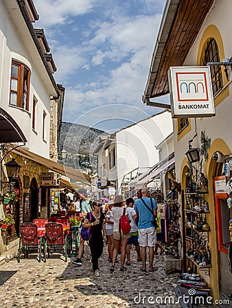 Mostar Street Coffee Bar Editorial Stock Photo