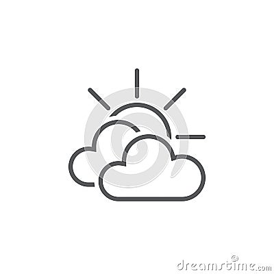 Mostly cloudy weather icon isolated on white background. Vector illustration. Vector Illustration