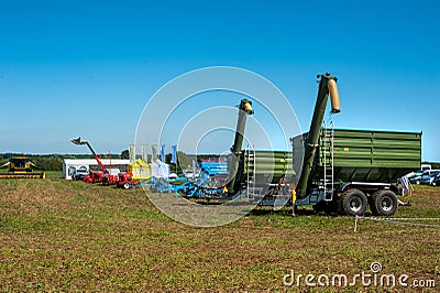 Mostys`kyi district, Lviv region, Ukraine - September 05, 2019: Agricultural machinery presentation Editorial Stock Photo