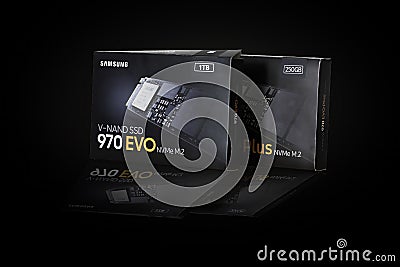 Samsung v-nand SSD 970 EVO hard drive 1 TB Editorial Stock Photo