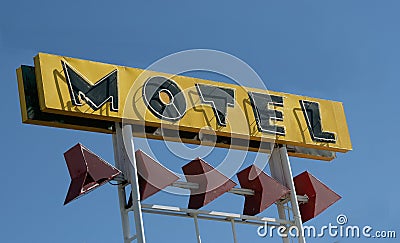 Motel with Geometric Arrows Stock Photo
