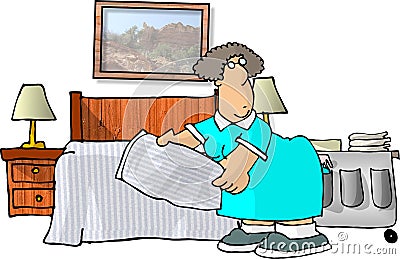 Motel Housekeeping Cartoon Illustration