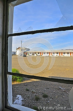 Motel in the Mojave Desert along Route 66 Stock Photo