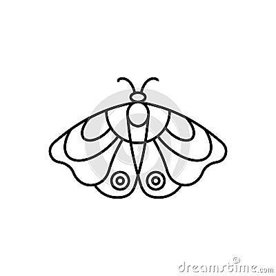 Moth icon Outlines in a minimalist style. Vector Linear Insect Logos for beauty salons, manicure, massage, Spa Vector Illustration