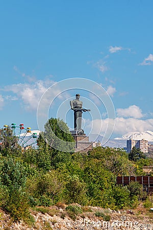 Mother Armenia Statue or Mayr hayastan. Monument located in Victory Park, Yerevan city, Armenia. Stock Photo