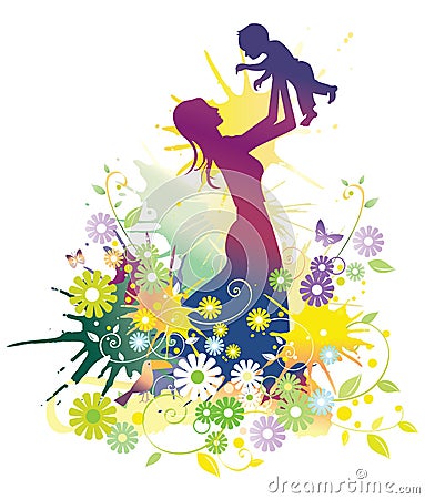 Mother and baby Vector Illustration