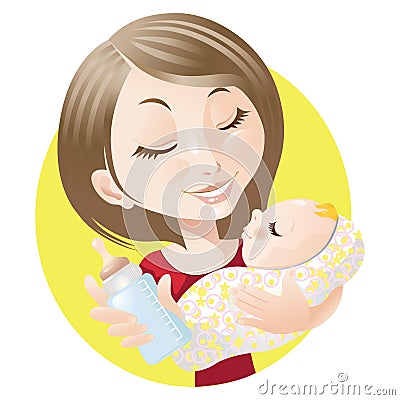Mother and baby Vector Illustration