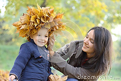 Mother and Baby Boy Stock Photo