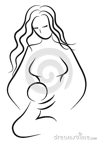 Mother and baby icon Vector Illustration