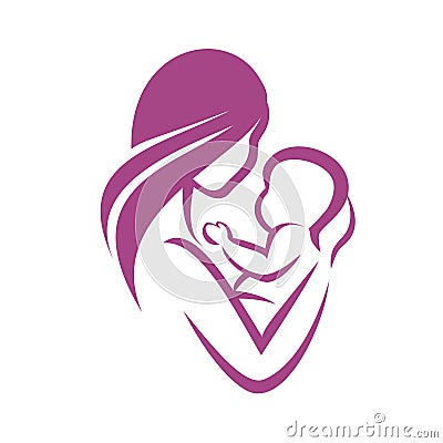 Mother and baby icon Vector Illustration